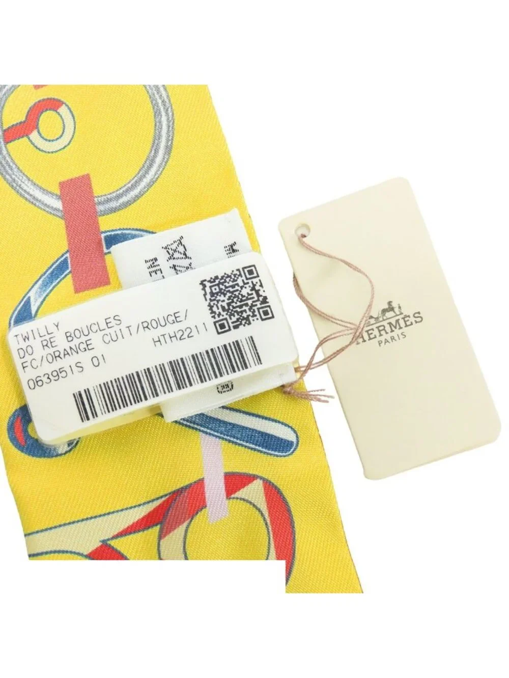 Hermes Twilly Orange Cui Rouge Silk Do Re Boucle Scarf